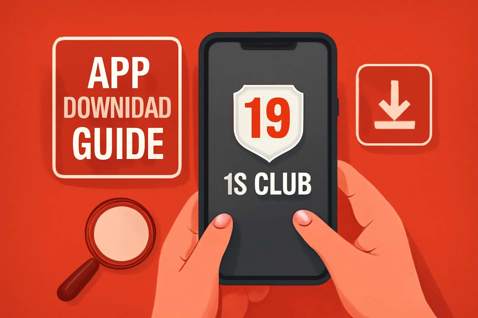 An informational graphic depicting the download process for the 19 Club app, featuring the title prominently.