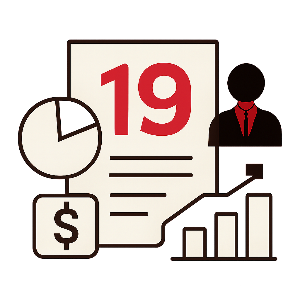 An educational diagram showing the features of the 19 Club interface.