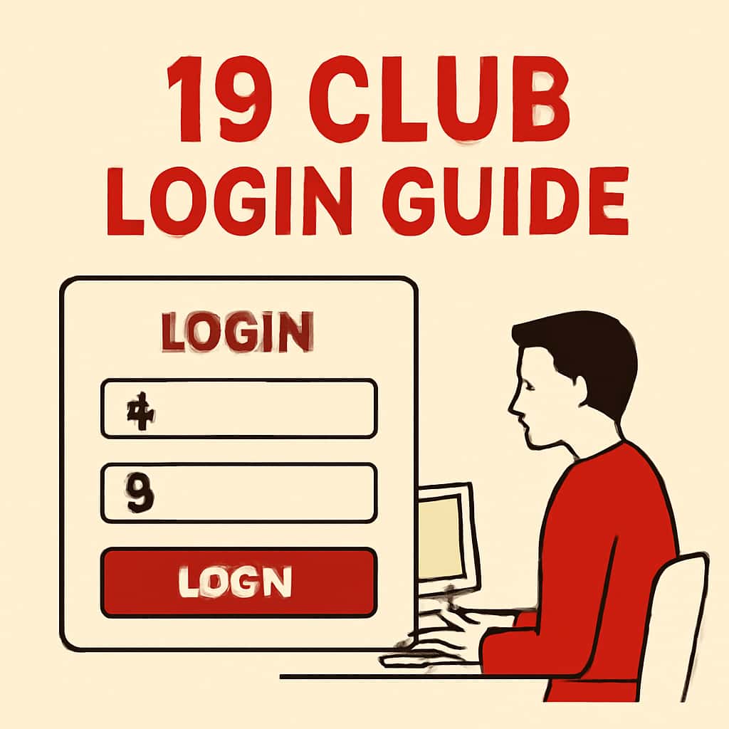 Diagram illustrating the steps for logging into the 19 Club.