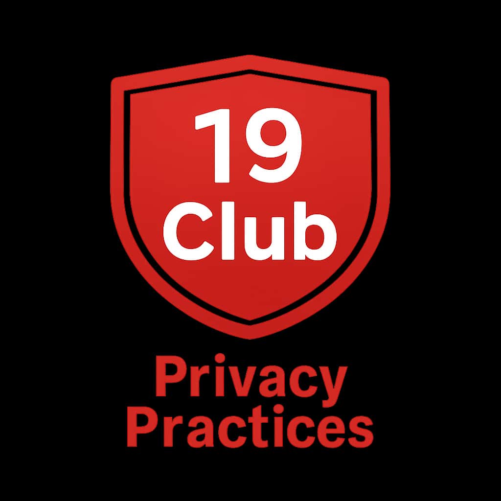 A badge design symbolizing the 19 Club Privacy Practices.