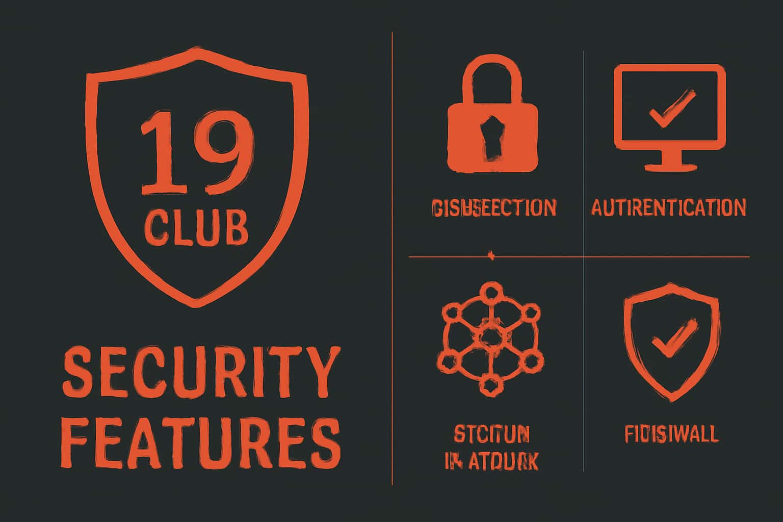 An informational banner depicting security features of 19 Club.