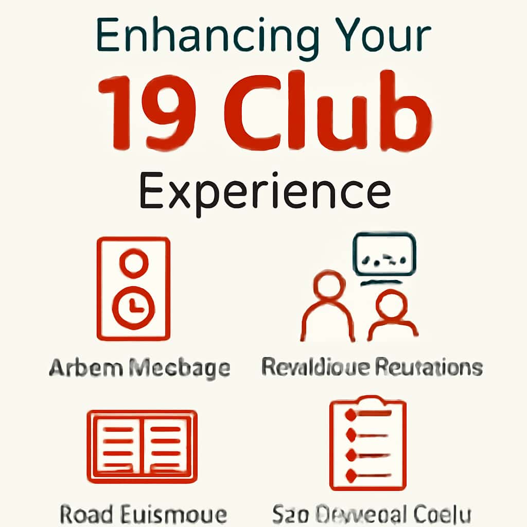 Illustration depicting tips for enhancing the 19 Club experience.