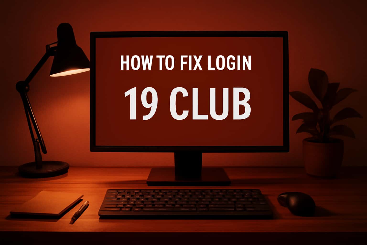 An informative graphic representing the process to fix login issues in the 19 Club.