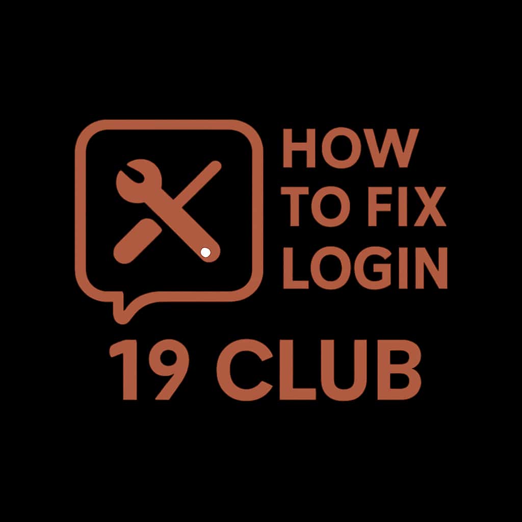 A badge icon illustrating help for 19 Club login issues.