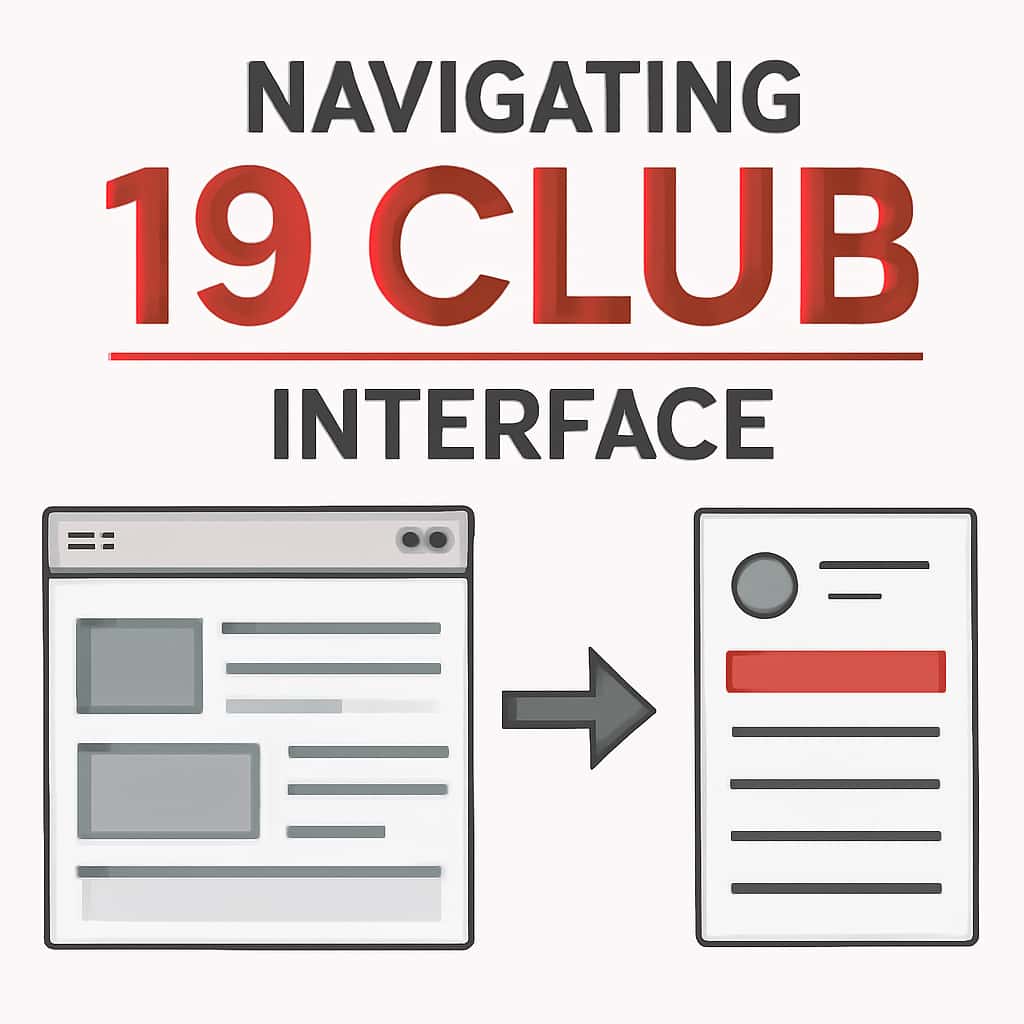 An educational diagram showing the features of the 19 Club interface.