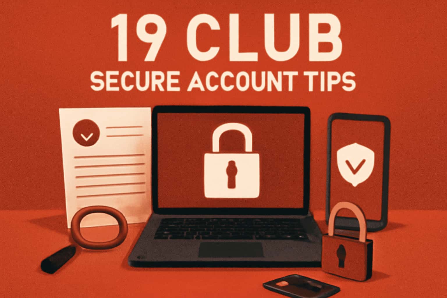 A visual representation of security tips for the 19 Club account.