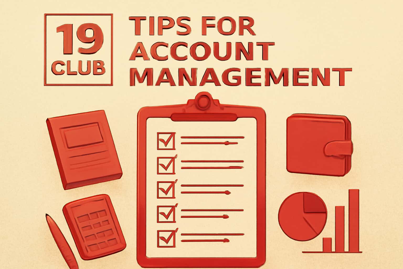 An informative visual representation of account management tips for 19 Club.