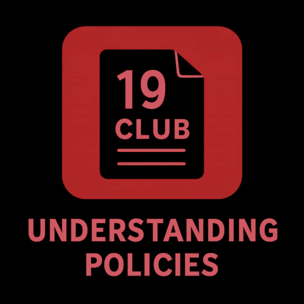 An icon representing 19 Club policies with clear typography.