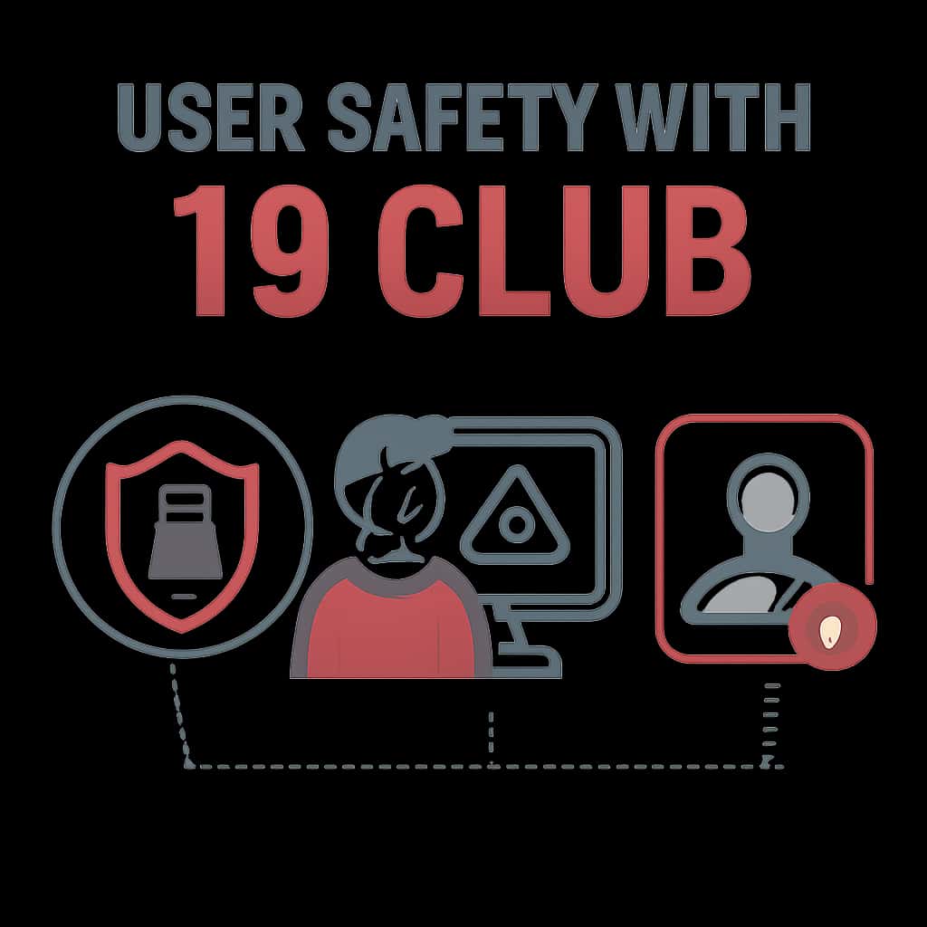 A diagram displaying user safety features of the 19 Club platform.