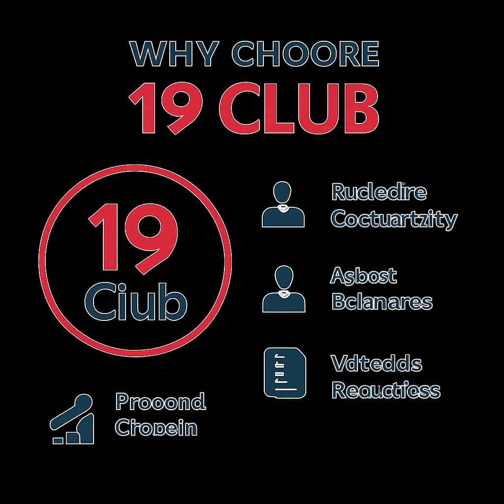 Diagram illustrating the features of 19 Club.